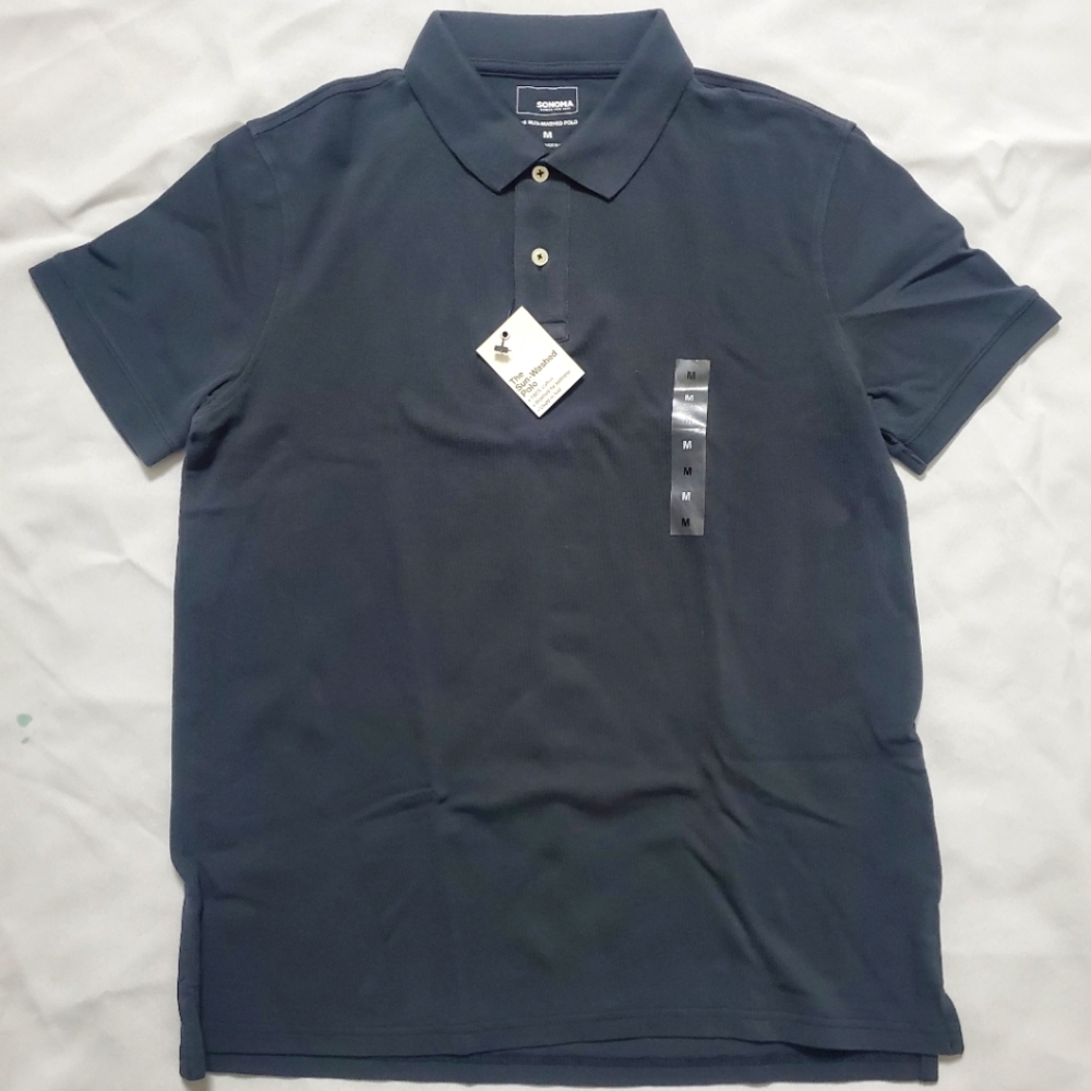 Sonoma Men’s Polo Shirt Charcoal Gray – Size M, NWT Business Casual